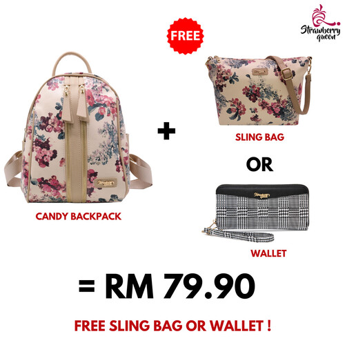 CANDY BACKPACK - FLORAL E, BEIGE